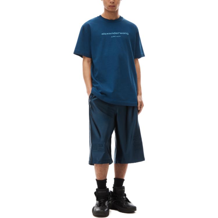 Lookbook 亞歷山大王亮面標誌短袖T恤 中性款 - 深海軍藍 UCC42316814-10B