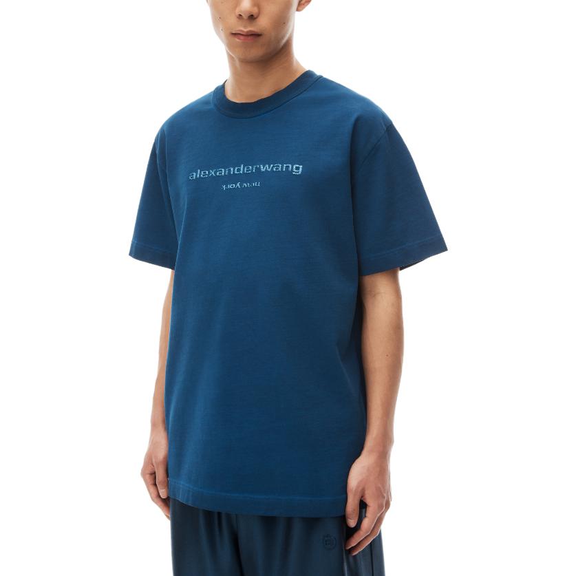 Details for 亞歷山大王亮面標誌短袖T恤 中性款 - 深海軍藍 UCC42316814-10B