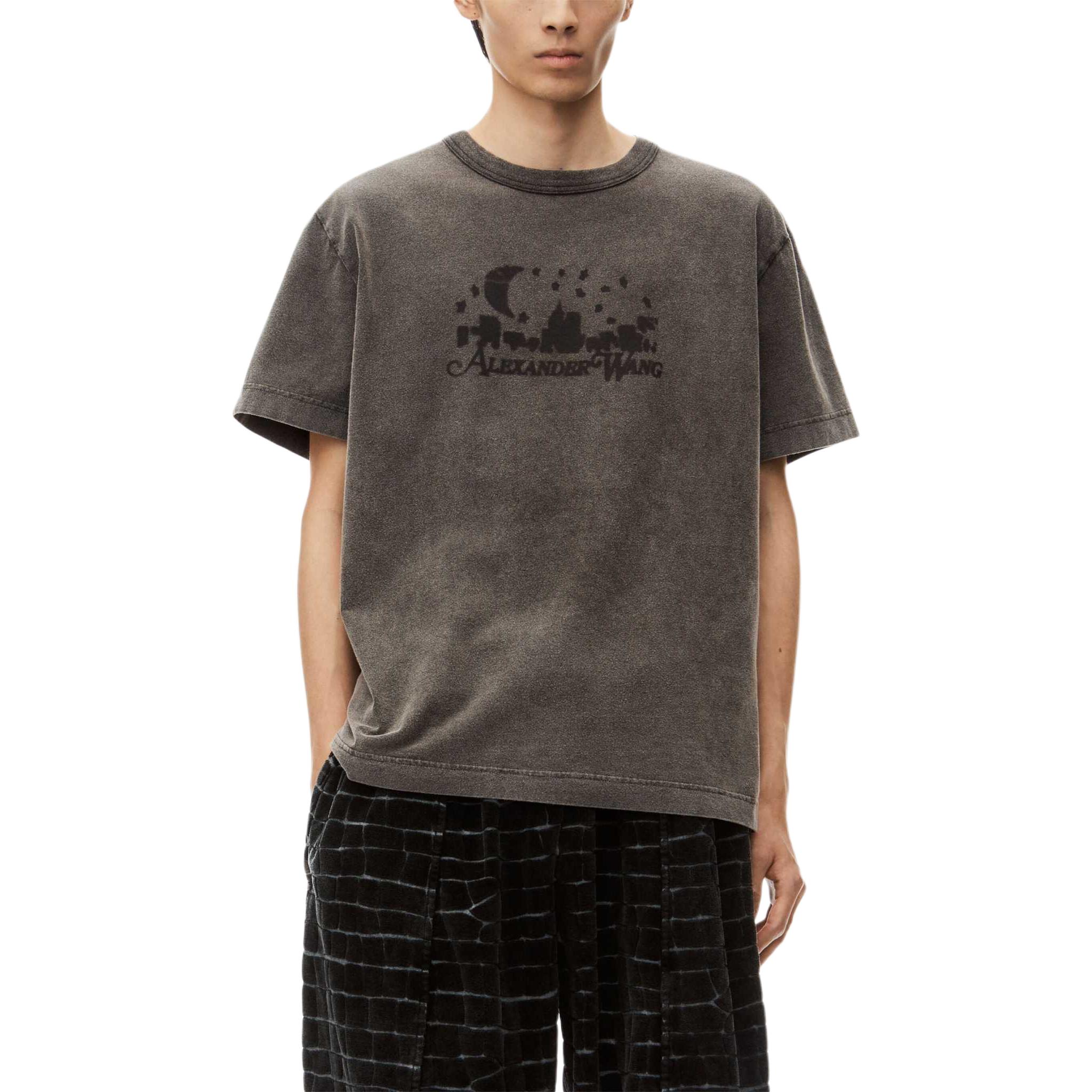 Purchase アレキサンダー ワン スカイライン グラフィック ウォッシュド カーボングレー オーバーサイズ Tシャツ ユニセックス UCC3241708096A