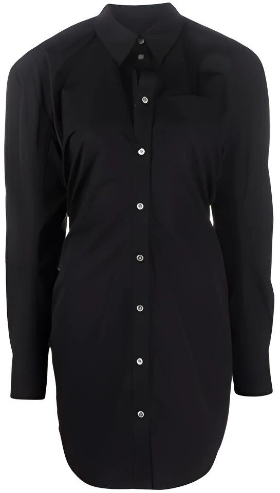 alexander-wang-solid-black-collared-button-front-shirt-dress-1-wc-1226453-001