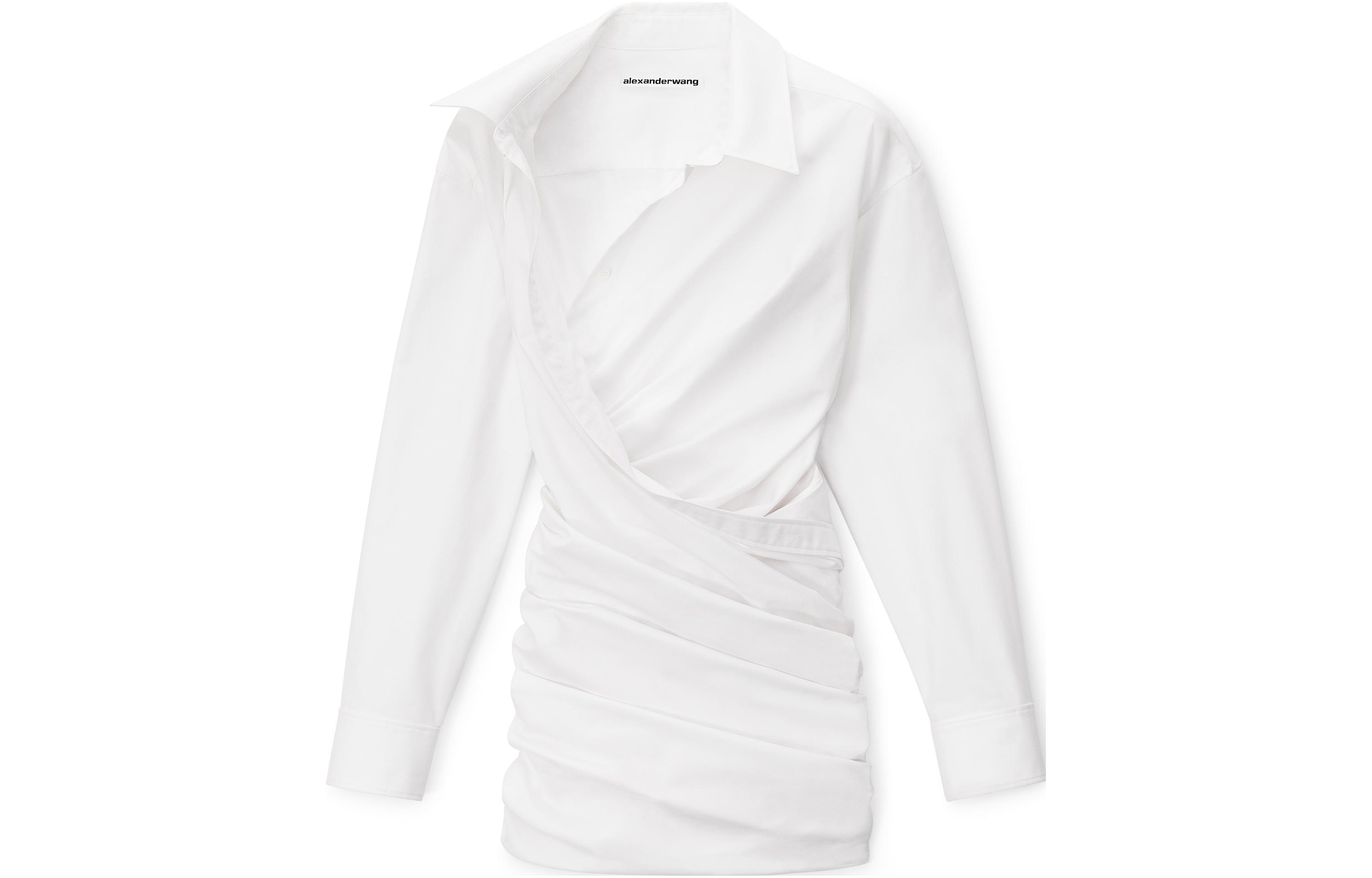 Alexander Wang Solid Color Square Neck Long Sleeve Mini Dress White 1WC3236598-100 圖 2