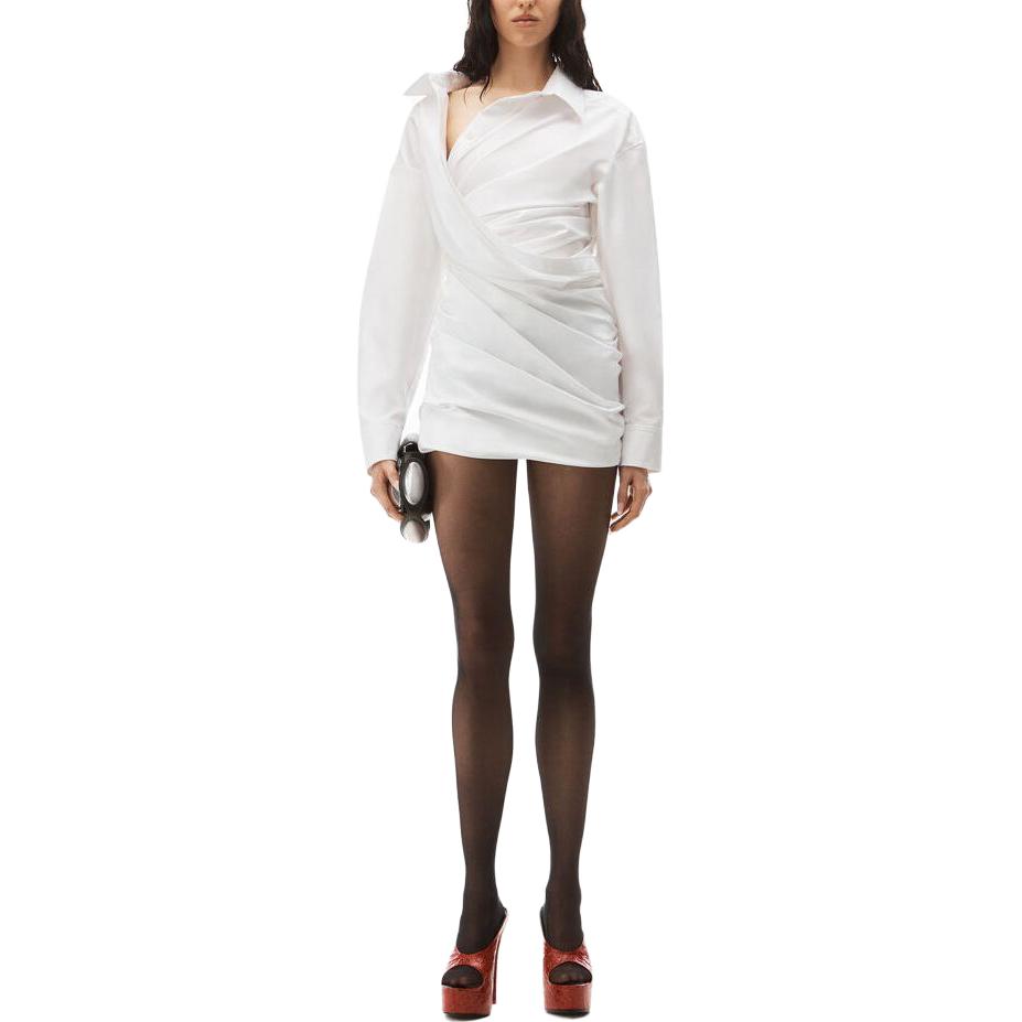 Alexander Wang Solid Color Square Neck Long Sleeve Mini Dress White 1WC3236598-100 圖 3