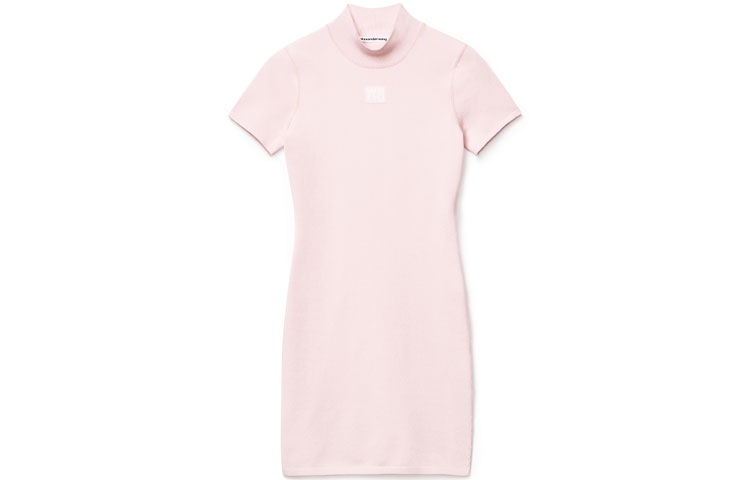 Order 亞歷山大王 SS20 粉色短袖Logo修身洋裝 - 約會風格 4KC2206013-689