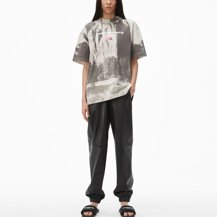 Lookbook Alexander Wang SS21 教堂岩圖案灰色短袖T恤 UCC2211419-020