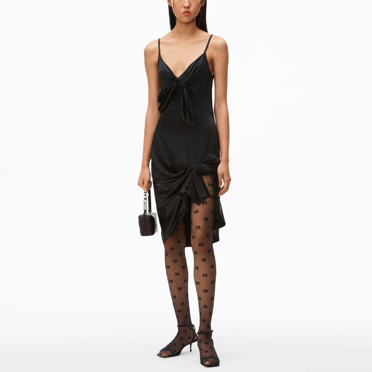 Alexander Wang SS21 Knotted Spaghetti Strap Dress Black 1WC2216377-001 圖 3