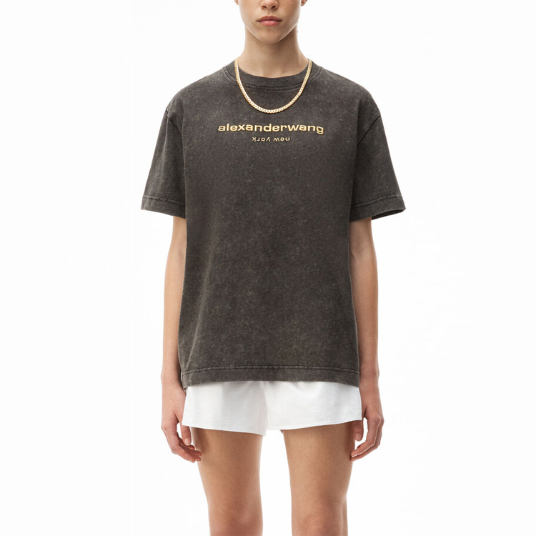 Alexander Wang SS21 Logo Short Sleeve Unisex T-Shirt Black UCC1211030-007 圖 4