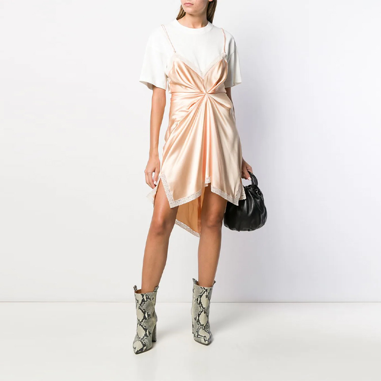 Alexander Wang SS21 Nude Patchwork T-Shirt Style Short Sleeve Dress. 1WC2196179-689 圖 3