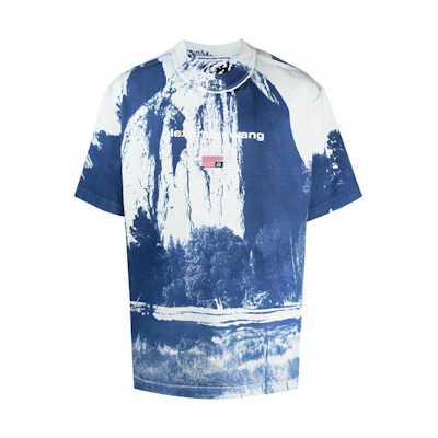 Alexander Wang SS21 Tie-Dye Graphic Blue Short Sleeve T-Shirt Men’s UCC2211419-400