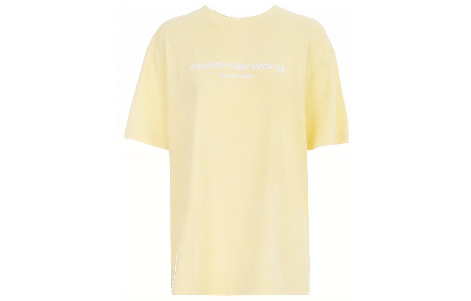 Alexander Wang SS21 Unisex Logo Short Sleeve T-Shirt Beige UCC1211030-743