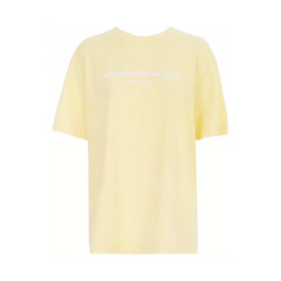 Alexander Wang SS21 Unisex Logo Short Sleeve T-Shirt Beige UCC1211030-743