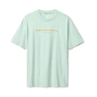 Alexander Wang SS21 Unisex Logo Short Sleeve T-Shirt Green UCC1211030-457