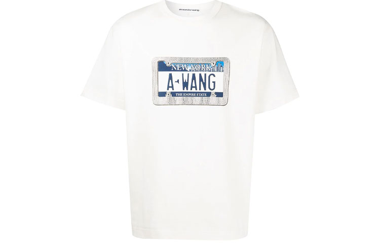 Order Alexander Wang SS21 中性白色Logo印花圓領短袖T恤 UCC3211441-110