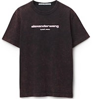 Alexander Wang SS22 Acid Wash Classic Logo Ribbed Tee Unisex Grey Couple Edition UCC1221497-699 Alexander Wang SS22 Acid Wash Classic Logo Ribbed Tee Unisex Grey Couple Edition UCC1221497-699