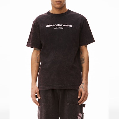 亚历山大王SS22酸洗经典标志灰色罗纹情侣款T恤 UCC1221497-699 Purchase 亚历山大王SS22酸洗经典标志灰色罗纹情侣款T恤 UCC1221497-699