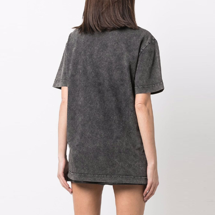 Purchase 亚历山大王 SS22 酸洗标志印花灰色宽松中性版棉质T恤. UCC1221497