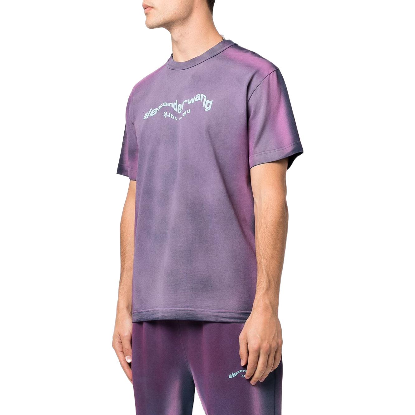 Purchase アレキサンダー・ワン SS22 アシッドウォッシュ ロゴプリント ユニセックス Tシャツ パープル UCC2221508-664