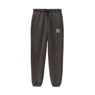Alexander Wang SS22 Acid Wash Logo Velvet Fleece Sweatpants Unisex Grey 6C194028X7
