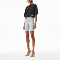 Lookbook Alexander Wang SS22 酸洗純色針織短袖T恤 男女同款 黑色 UCC32-1101-1007
