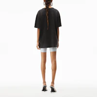Shop Alexander Wang SS22 酸洗純色針織短袖T恤 男女同款 黑色 UCC32-1101-1007
