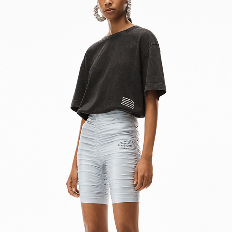 Sizing アレキサンダーワンSS22アシッドウォッシュニットTシャツ男女兼用ブラック UCC32-1101-1007