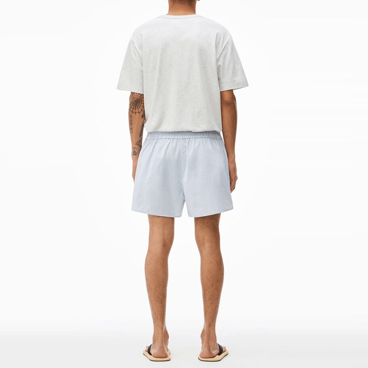 Alexander Wang SS22 Check Logo Casual Shorts Unisex Blue UWC2224041-974 圖 5