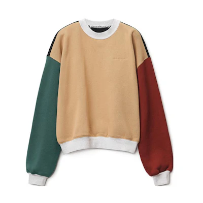 Alexander Wang SS22 Colorblock Crewneck Pullover Sweatshirt Unisex - Camel UCC3221523-231