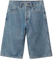 Alexander Wang SS22 Crystal Stripe Denim Shorts Unisex Deep Blue UDC2224135-401 Alexander Wang SS22 Crystal Stripe Denim Shorts Unisex Deep Blue UDC2224135-401