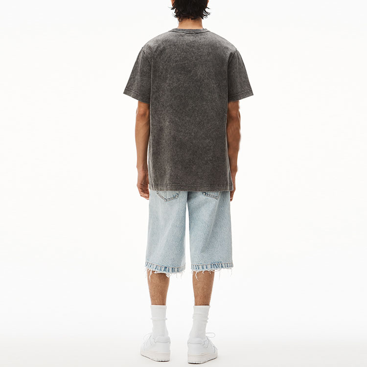 Alexander Wang SS22 Faded Logo Print Black Unisex Crewneck T-Shirt Short Sleeve. UCC3221542-007 圖 4