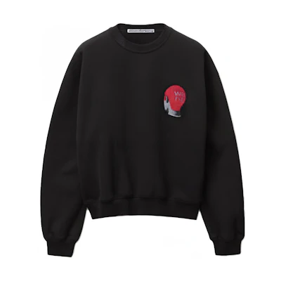 Alexander Wang SS22 Graphic Terry Crewneck Sweatshirt Black Unisex UCC1221499-001