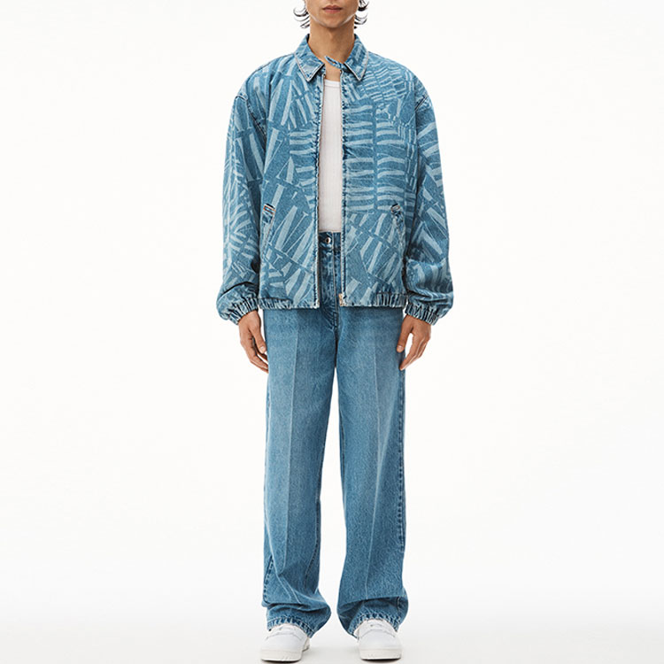 Lookbook Alexander Wang SS22 Logo Golf Denim Jacket Unisex Blue Casual Date Outfit UDC3222176-468