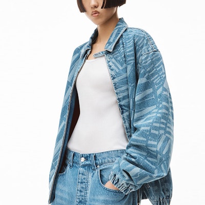 Alexander Wang SS22 Logo Golf Denim Jacket Unisex Blue Casual Date Outfit UDC3222176-468 Purchase Alexander Wang SS22 Logo Golf Denim Jacket Unisex Blue Casual Date Outfit UDC3222176-468