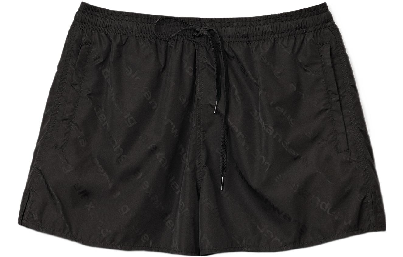 Alexander Wang SS22 Logo Jacquard Nylon Unisex Shorts Black UWC2224043-001