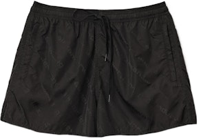 Alexander Wang SS22 Logo Jacquard Nylon Unisex Shorts Black UWC2224043-001 Alexander Wang SS22 Logo Jacquard Nylon Unisex Shorts Black UWC2224043-001