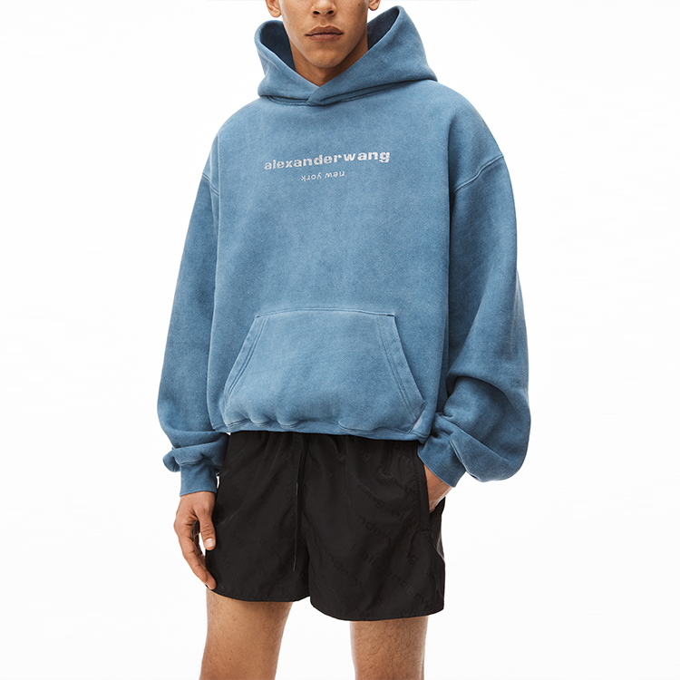 Purchase Alexander Wang SS22 Seluar Pendek Nylon Logo Jacquard Unisex Hitam UWC2224043-001