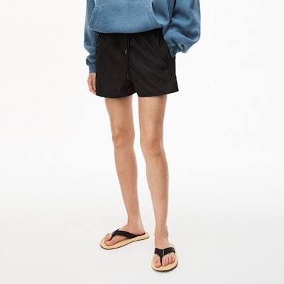 Alexander Wang SS22 Seluar Pendek Nylon Logo Jacquard Unisex Hitam UWC2224043-001 Details for Alexander Wang SS22 Seluar Pendek Nylon Logo Jacquard Unisex Hitam UWC2224043-001