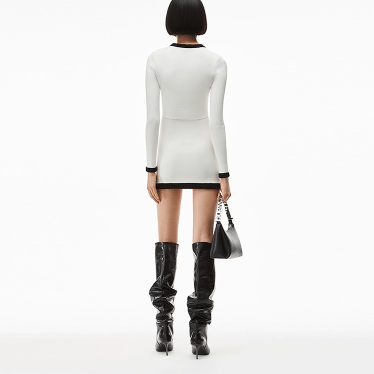 Details for アレキサンダーワン SS22 ロゴトリム フィット ミニスカート ホワイト 4KC1225012-971