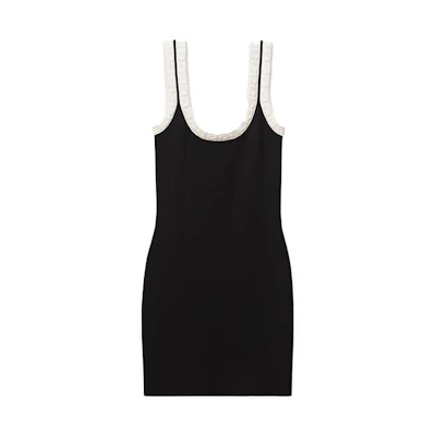 Alexander Wang SS22 Logo Trim Sleeveless Bodycon Dress Black 4KC1226002-965