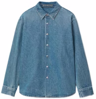 Alexander Wang SS22 Oversized Denim Jacket Unisex Retro Mid Indigo Blue UDC2222105-473 Alexander Wang SS22 Oversized Denim Jacket Unisex Retro Mid Indigo Blue UDC2222105-473