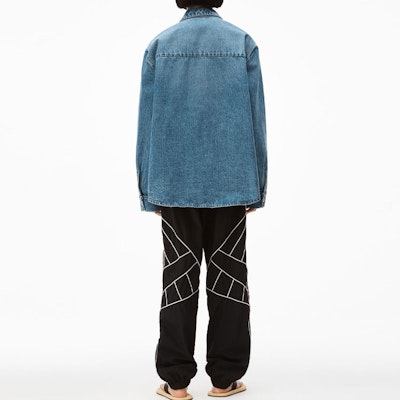 Alexander Wang SS22 Oversized Denim Jacket Unisex Retro Mid Indigo Blue UDC2222105-473 Shop Alexander Wang SS22 Oversized Denim Jacket Unisex Retro Mid Indigo Blue UDC2222105-473