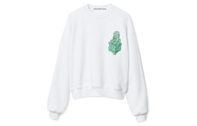 Order Alexander Wang SS22 白色圖案設計毛巾布圓領衫 男女適用 UCC2221512-111