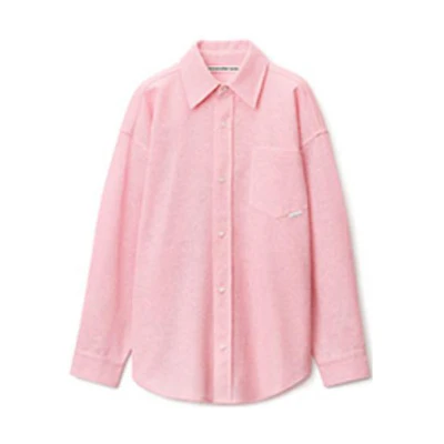 Alexander Wang SS22 Pink Long Sleeve Shirt Unisex with Chest Pocket UKC3221055-106