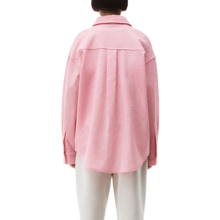 Shop Alexander Wang SS22 Pink Long Sleeve Shirt Unisex with Chest Pocket UKC3221055-106