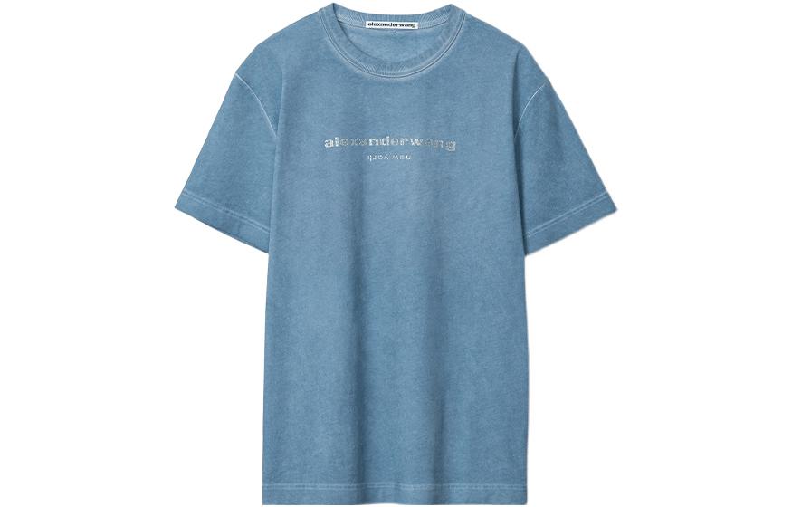 Order Alexander Wang SS22 T-Shirt Unisex Logo Berlian Biru Mutiara. UCC2221517-475