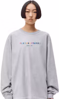 Sizing Alexander Wang SS22 Silver Fox Logo Crewneck Long Sleeve Unisex T-Shirt UCC3221540-059