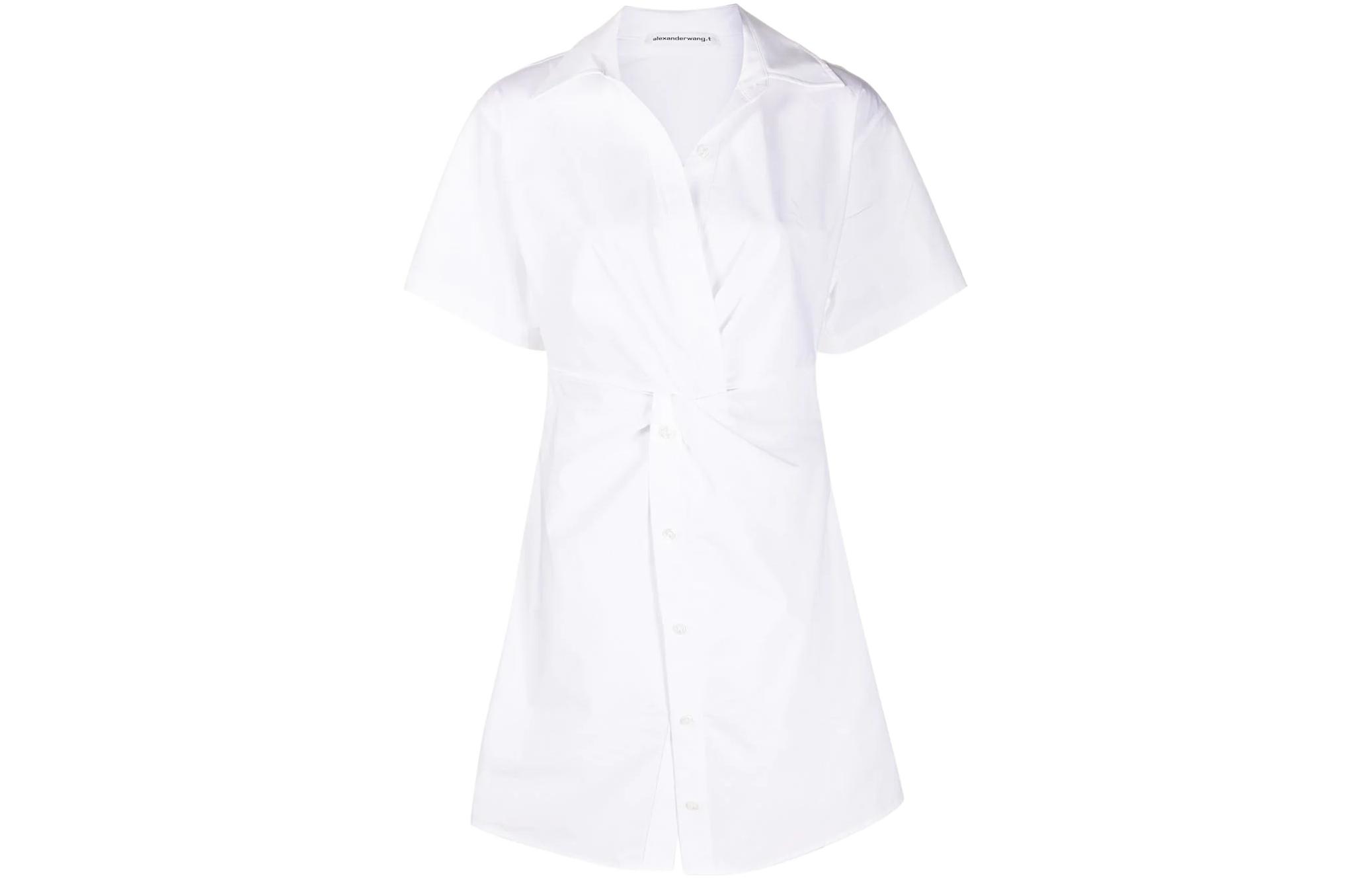 Alexander Wang SS22 Solid Knot Short Sleeve Dress White 4WC2206059-100 圖 2