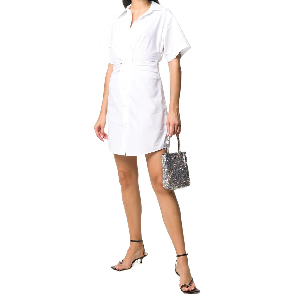 Alexander Wang SS22 Solid Knot Short Sleeve Dress White 4WC2206059-100 圖 3