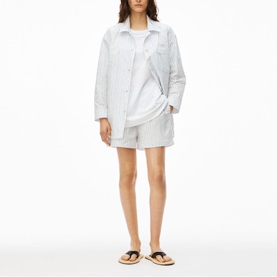 Alexander Wang SS22 Striped Loose Fit Long Sleeve Shirt Unisex White UWC2222010-100 Lookbook Alexander Wang SS22 Striped Loose Fit Long Sleeve Shirt Unisex White UWC2222010-100