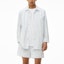 Details for Alexander Wang SS22 Striped Loose Fit Long Sleeve Shirt Unisex White UWC2222010-100