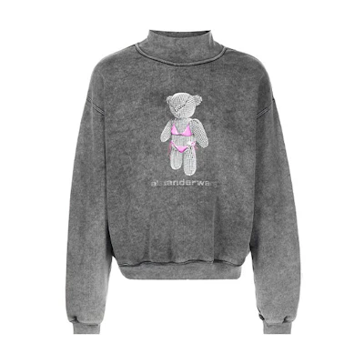 Alexander Wang SS22 Teddy Bear Graphic Sweatshirt Unisex Grey UCC1221502-007