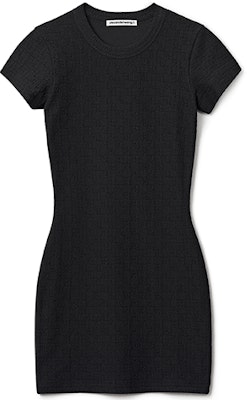 亚历山大王 SS22 纹理Logo迷你T恤连衣裙 黑色 4CC3216128-001 Order 亚历山大王 SS22 纹理Logo迷你T恤连衣裙 黑色 4CC3216128-001